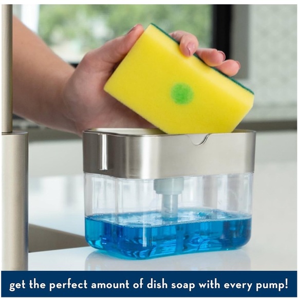 NEW IN BOX Dish Soap Dispenser & Sponge Holder for Kitchen Sink Sponge Included - Picture 3 of 9